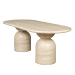 Palatino 2.2m Oval Dining Table - Light Travertine Look Dining Table Concrete-Core