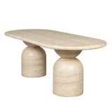 Palatino 2.2m Oval Dining Table - Light Travertine Look Dining Table Concrete-Core