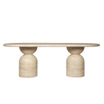 Palatino 2.2m Oval Dining Table - Light Travertine Look Dining Table Concrete-Core