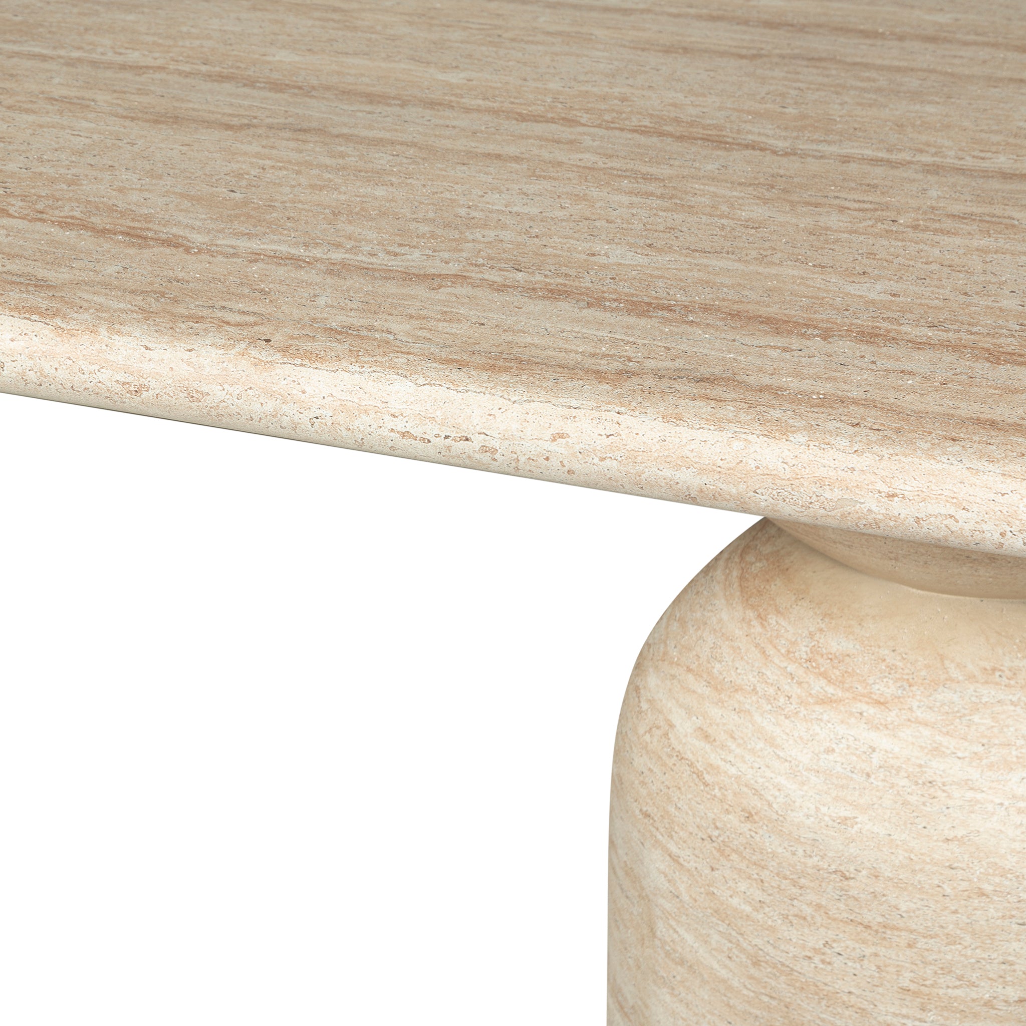 Palatino 2.2m Oval Dining Table - Light Travertine Look Dining Table Concrete-Core