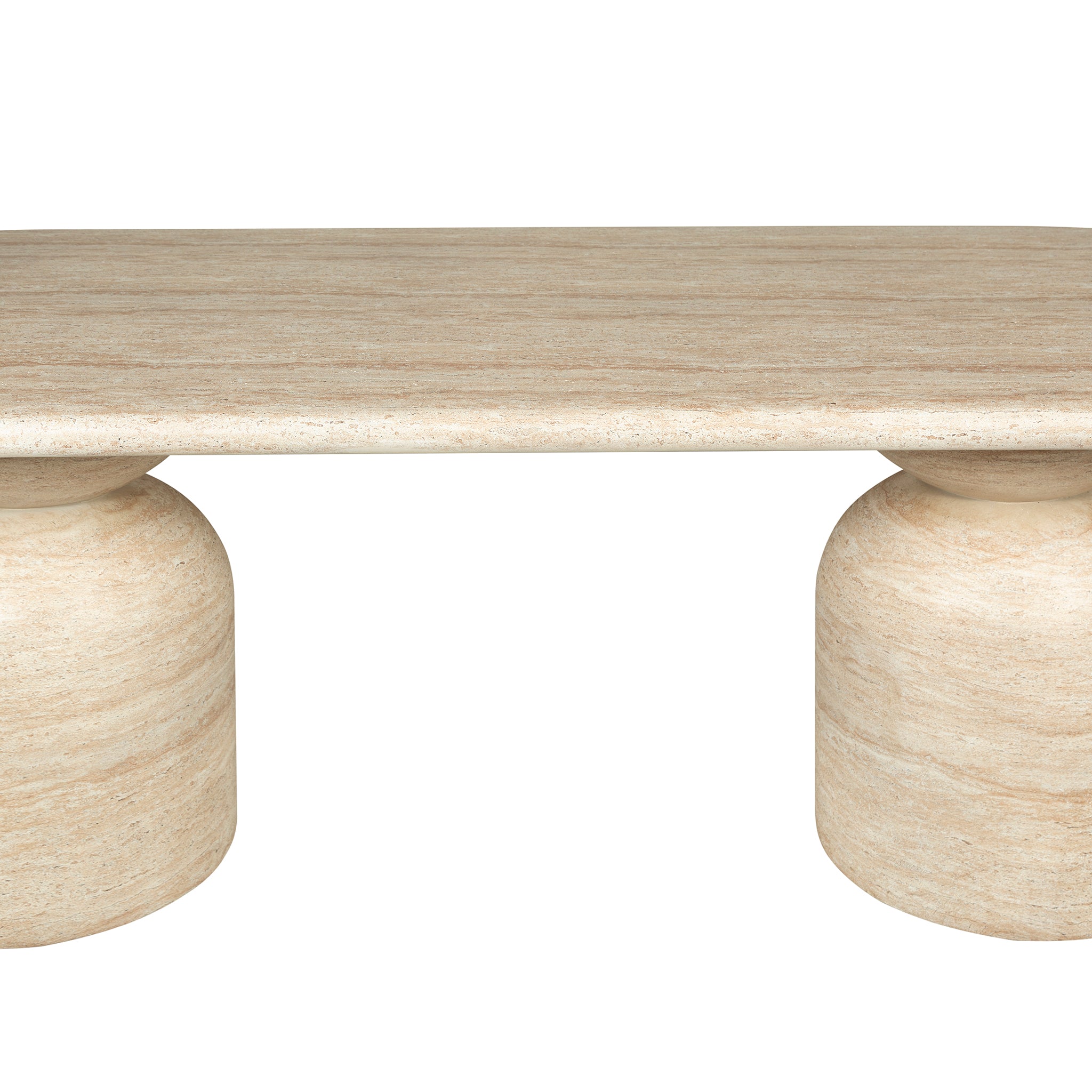 Palatino 2.2m Oval Dining Table - Light Travertine Look Dining Table Concrete-Core