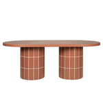 Lutetia 2m Concrete Oval Dining Table- - Terracotta Dining Table Concrete-Core