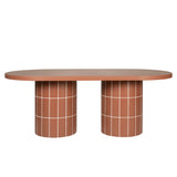 Lutetia 2m Concrete Oval Dining Table- - Terracotta Dining Table Concrete-Core