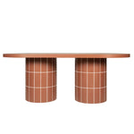 Lutetia 2m Concrete Oval Dining Table- - Terracotta Dining Table Concrete-Core