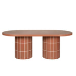 Lutetia 2m Concrete Oval Dining Table- - Terracotta Dining Table Concrete-Core