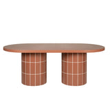 Lutetia 2m Concrete Oval Dining Table- - Terracotta Dining Table Concrete-Core