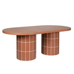 Lutetia 2m Concrete Oval Dining Table- - Terracotta Dining Table Concrete-Core
