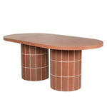Lutetia 2m Concrete Oval Dining Table- - Terracotta Dining Table Concrete-Core