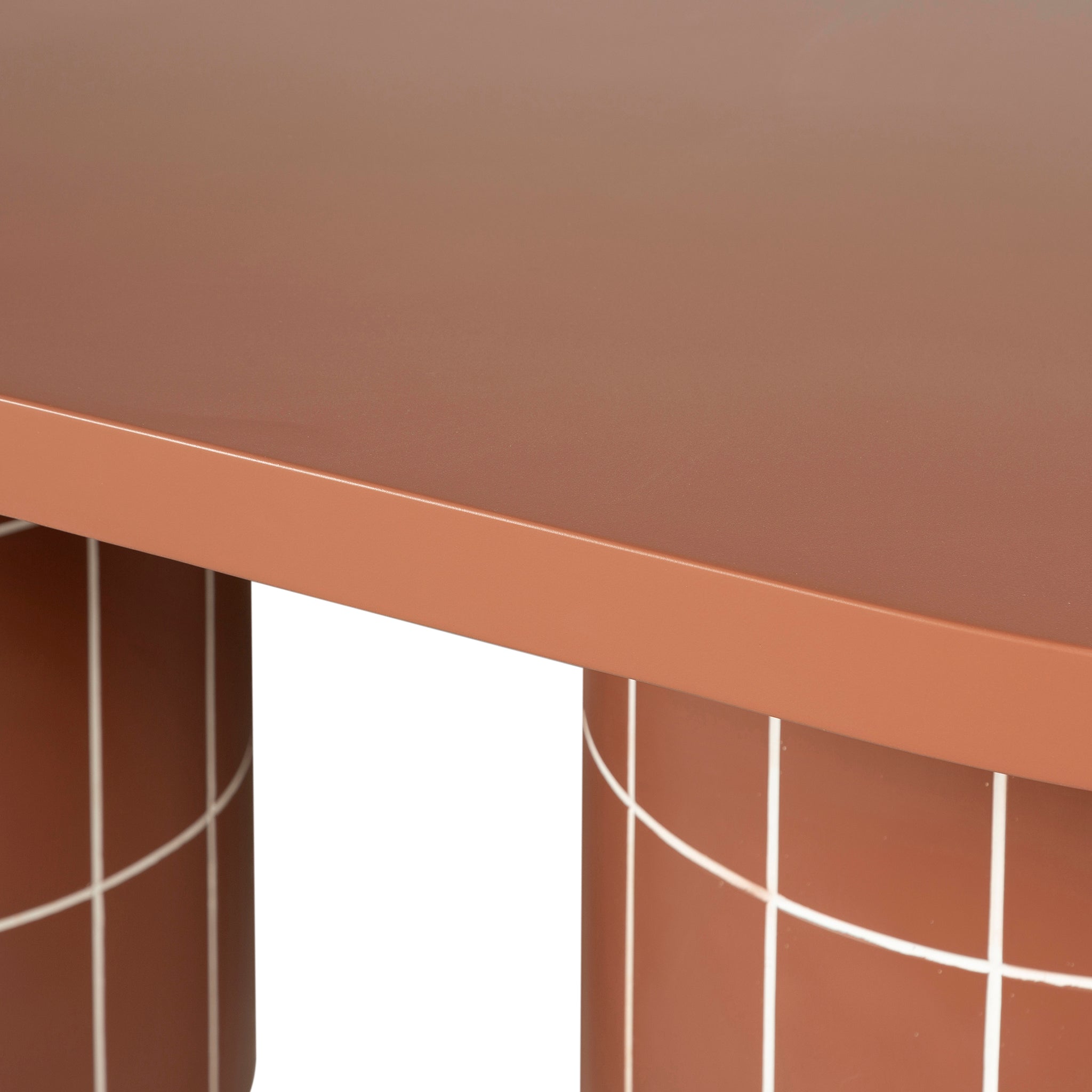 Lutetia 2m Concrete Oval Dining Table- - Terracotta Dining Table Concrete-Core