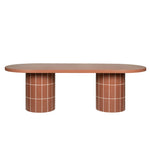 Lutetia 2.4m Concrete Oval Dining Table - Terracotta Dining Table Concrete-Core