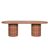Lutetia 2.4m Concrete Oval Dining Table - Terracotta Dining Table Concrete-Core