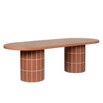 Lutetia 2.4m Concrete Oval Dining Table - Terracotta Dining Table Concrete-Core