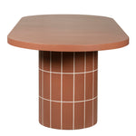 Lutetia 2.4m Concrete Oval Dining Table - Terracotta Dining Table Concrete-Core
