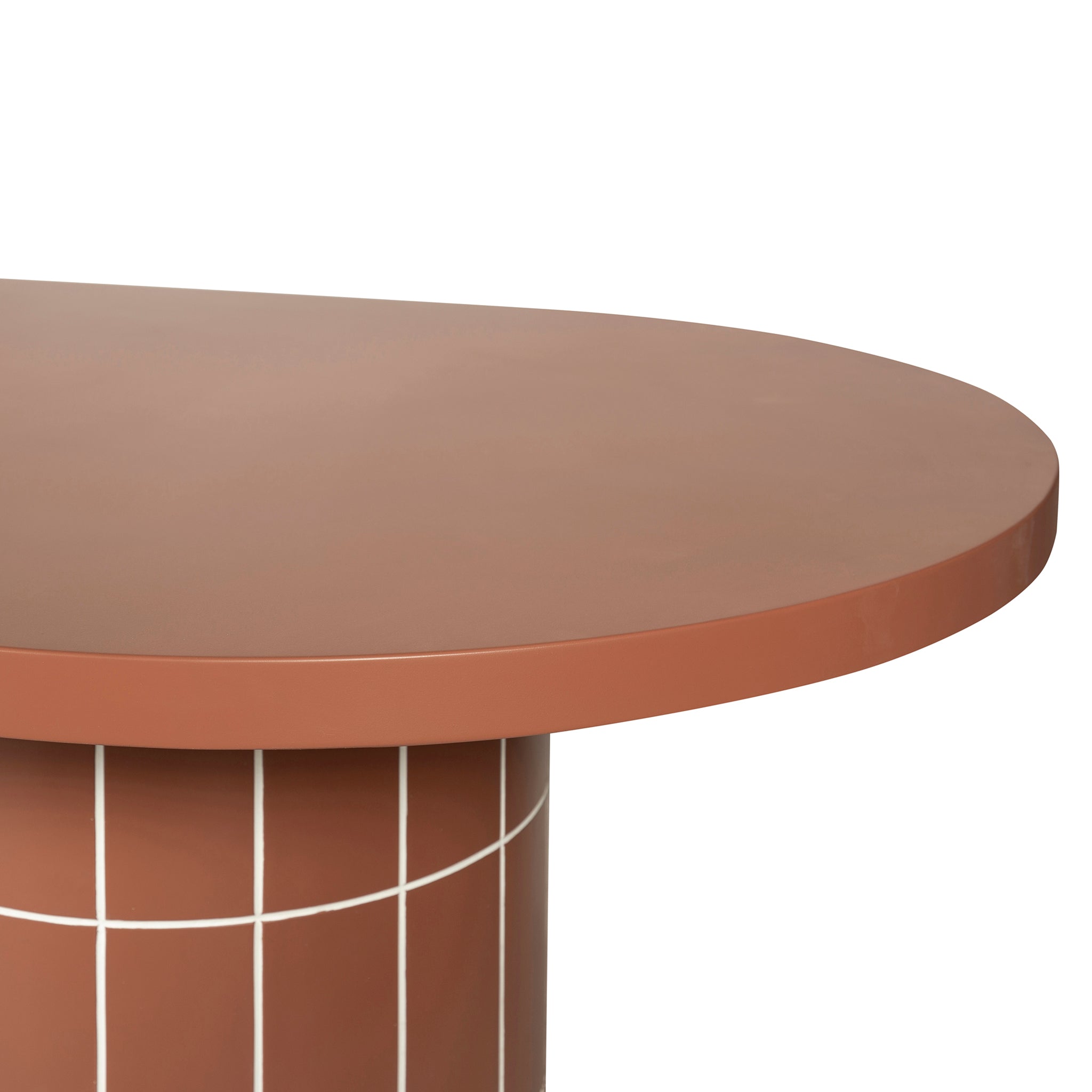 Lutetia 2.4m Concrete Oval Dining Table - Terracotta Dining Table Concrete-Core