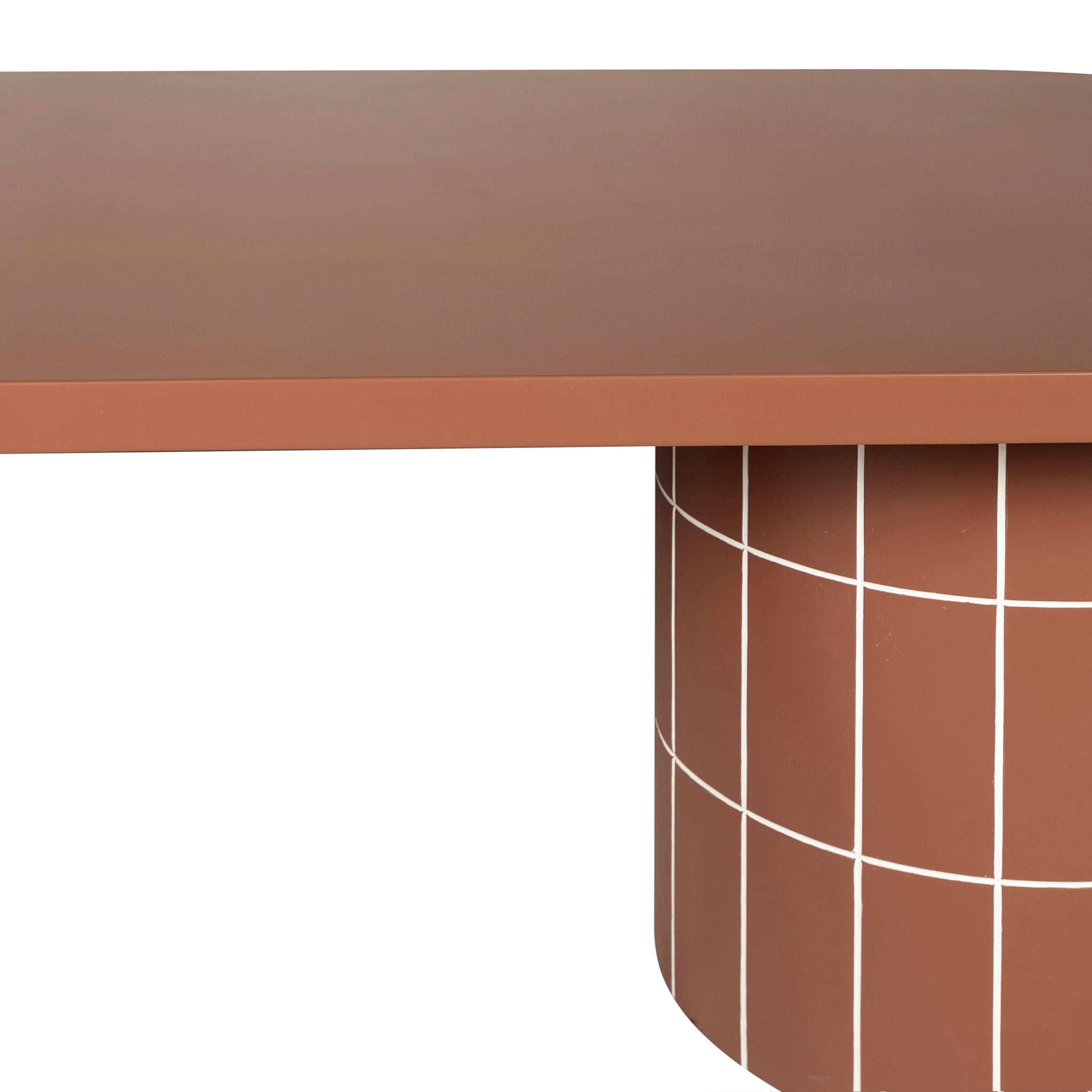 Lutetia 2.4m Concrete Oval Dining Table - Terracotta Dining Table Concrete-Core