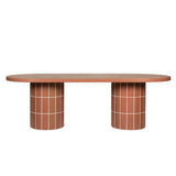 Lutetia 2.4m Concrete Oval Dining Table - Terracotta Dining Table Concrete-Core