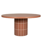 Lutetia 1.4m Concrete Round Dining Table - Terracotta Dining Table Concrete-Core