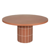 Lutetia 1.4m Concrete Round Dining Table - Terracotta Dining Table Concrete-Core