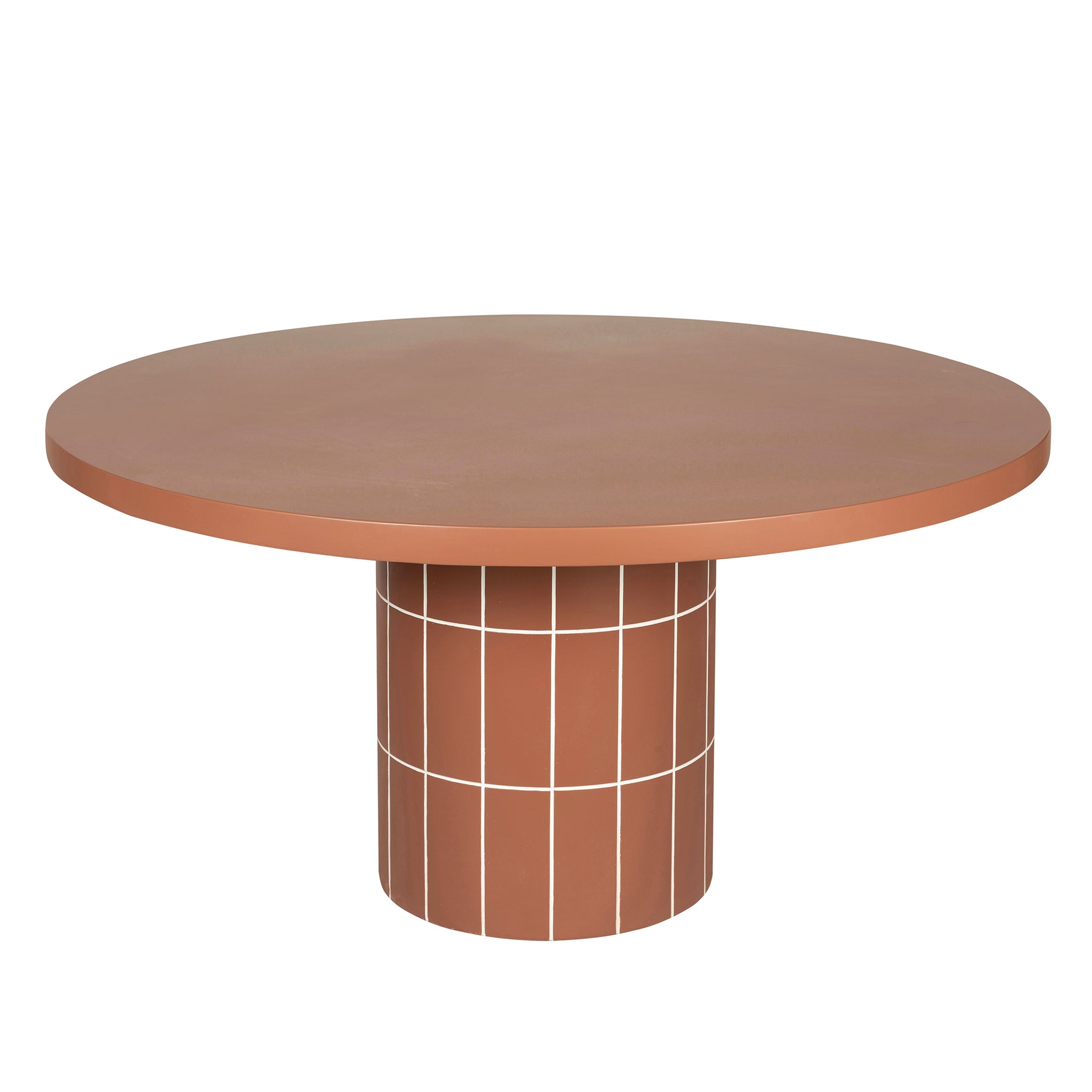 Lutetia 1.4m Concrete Round Dining Table - Terracotta Dining Table Concrete-Core