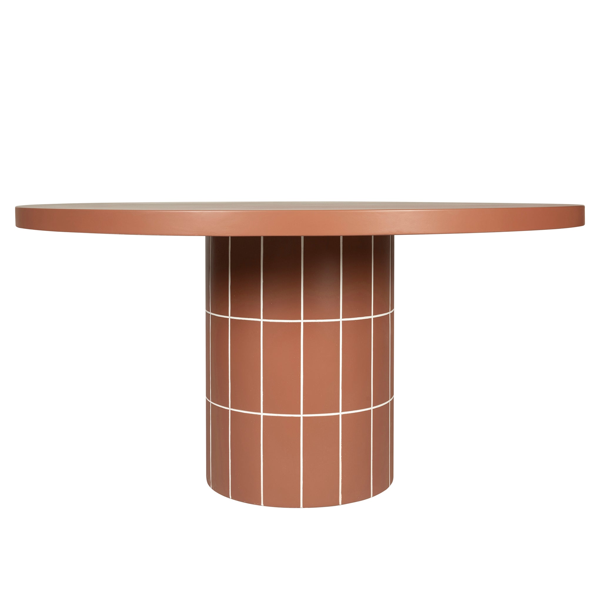 Lutetia 1.4m Concrete Round Dining Table - Terracotta Dining Table Concrete-Core