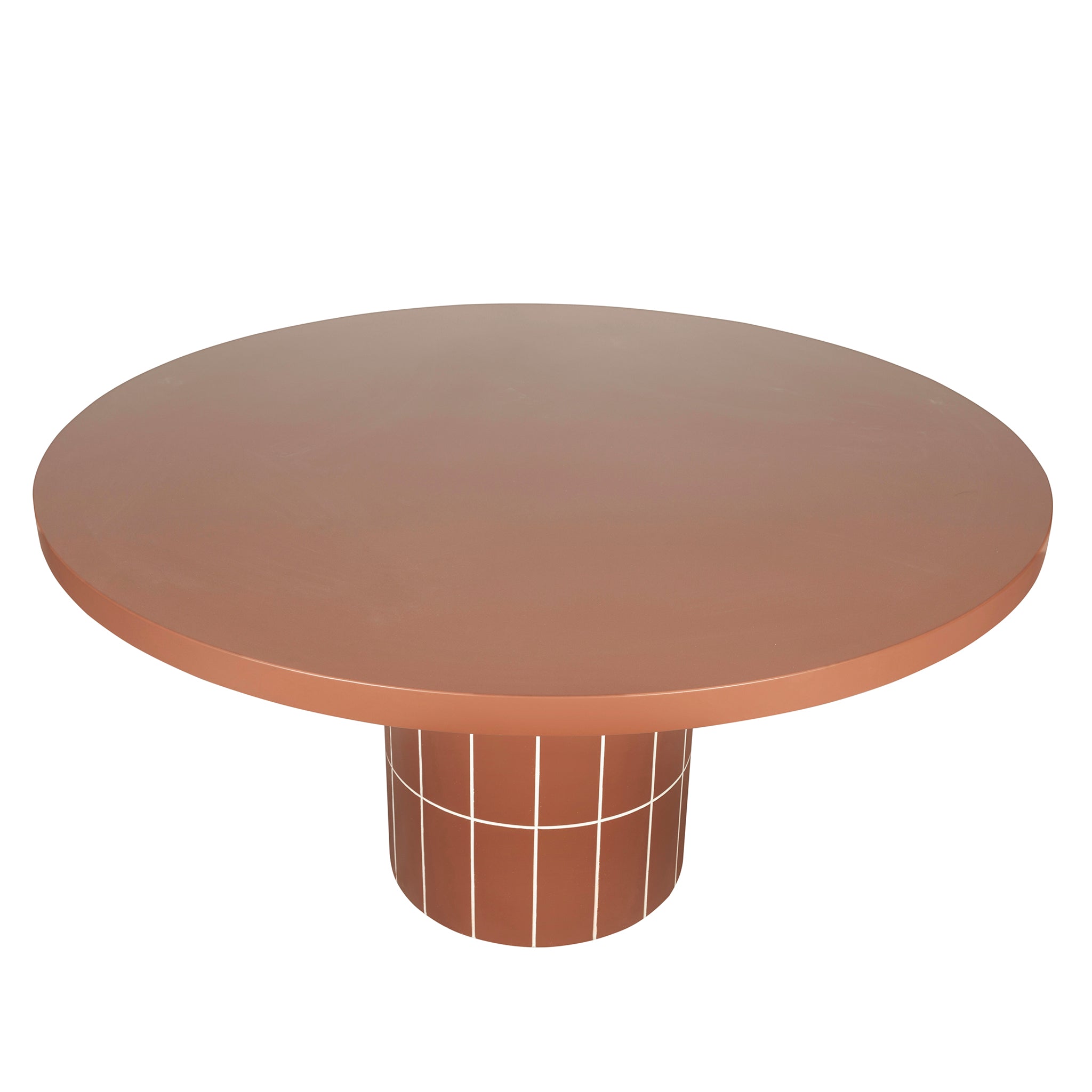 Lutetia 1.4m Concrete Round Dining Table - Terracotta Dining Table Concrete-Core