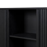 Ex Display - Linea 1.7m Wooden Buffets Unit - Full Black (For Display Only) Buffet & Sideboard KD-Core