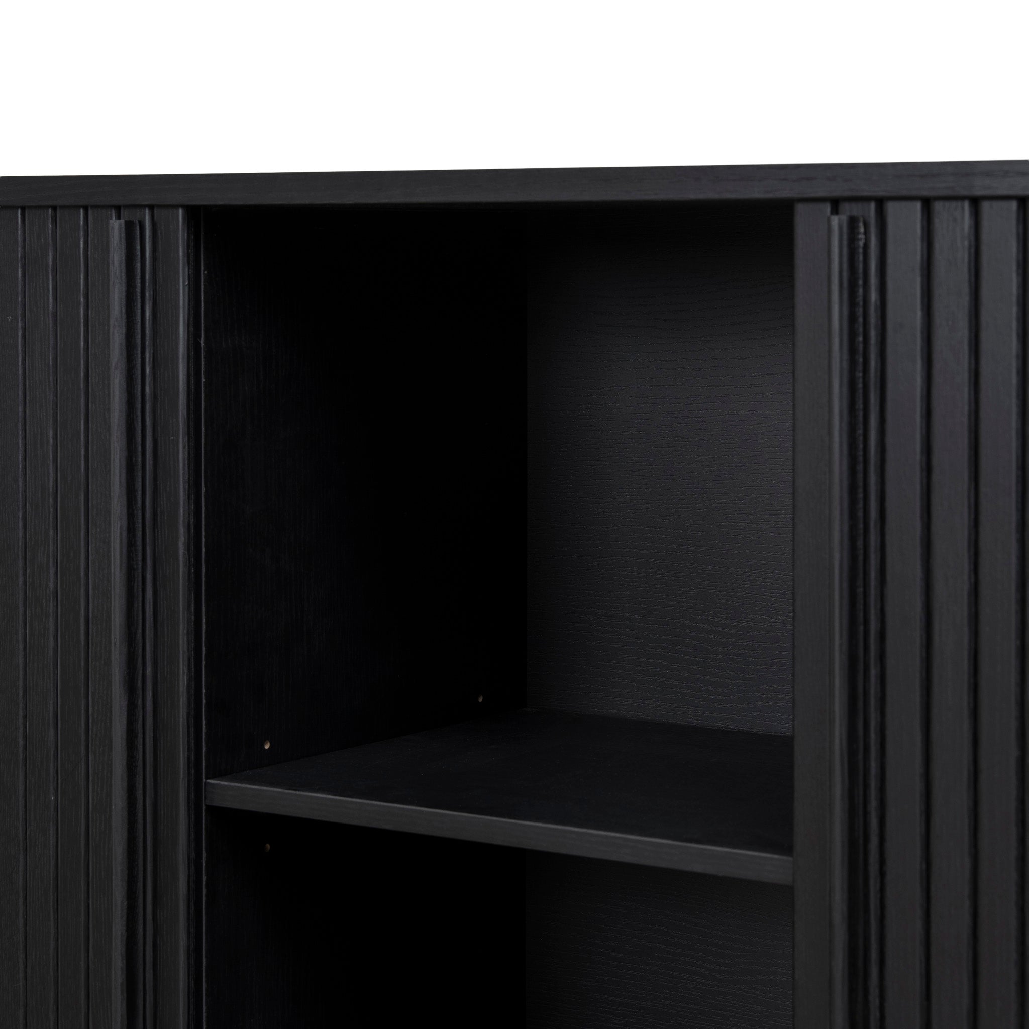 Ex Display - Linea 1.7m Wooden Buffets Unit - Full Black (For Display Only) Buffet & Sideboard KD-Core