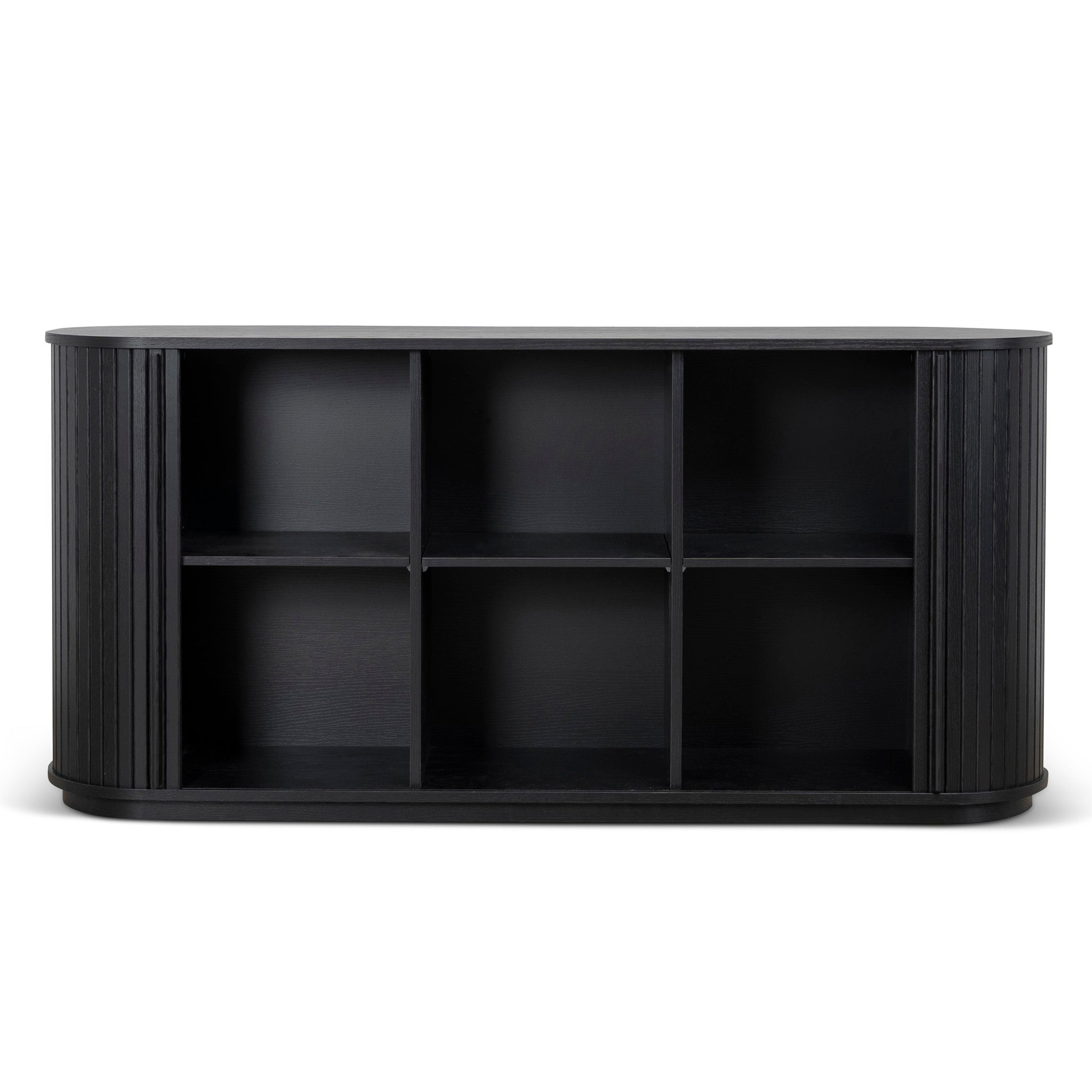Linea 1.7m Wooden Buffet Unit - Full Black Buffet & Sideboard KD-Core