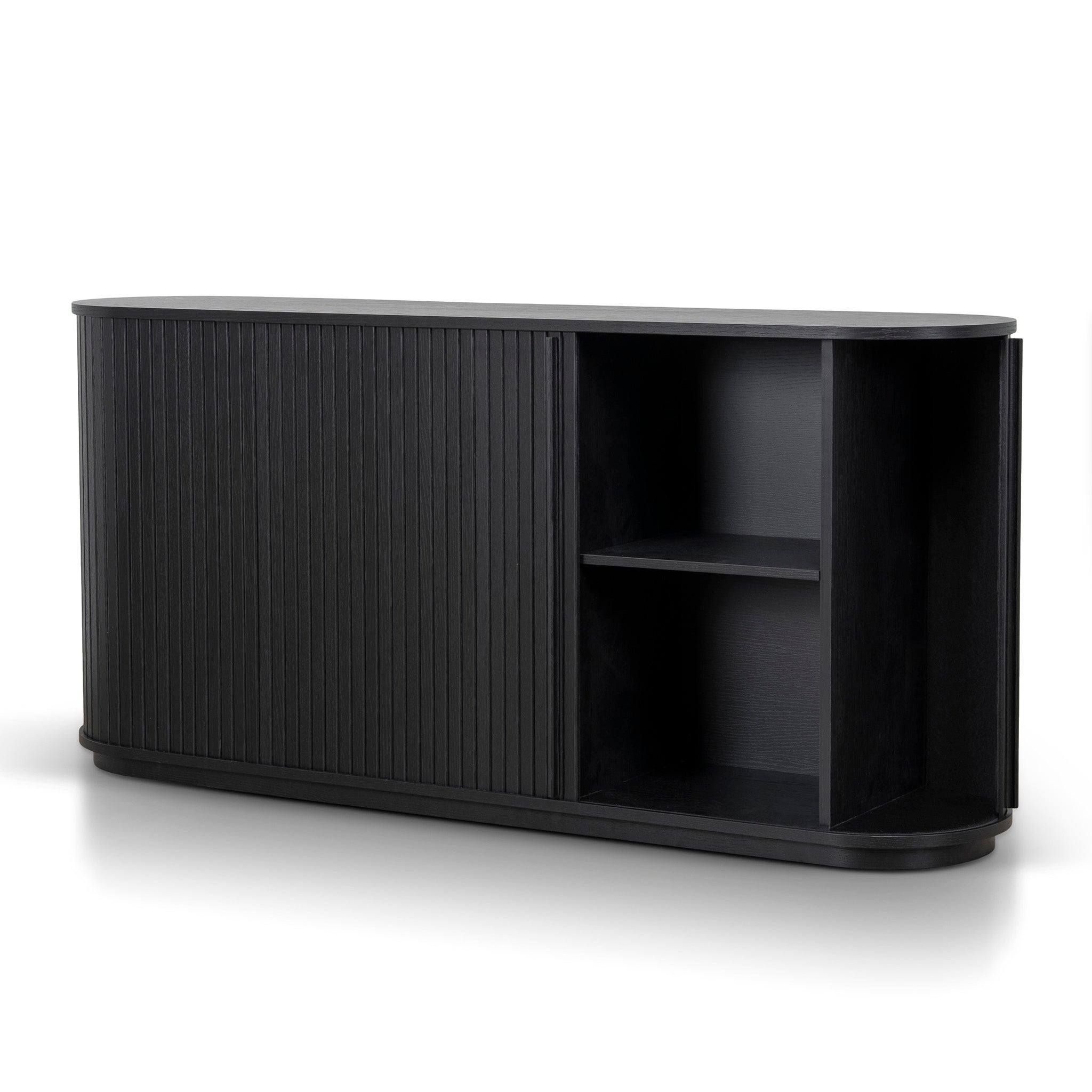 Linea 1.7m Wooden Buffet Unit - Full Black Buffet & Sideboard KD-Core