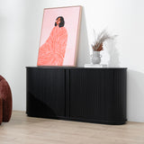Ex Display - Linea 1.7m Wooden Buffets Unit - Full Black (For Display Only) Buffet & Sideboard KD-Core