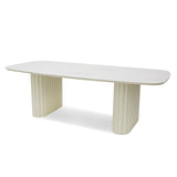 Belvano 2.4m Stone Top Outdoor Dining Table - Snow White Dining Table Kito-Core