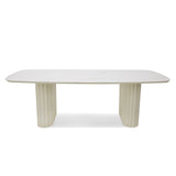 Belvano 2.4m Stone Top Outdoor Dining Table - Snow White Dining Table Kito-Core