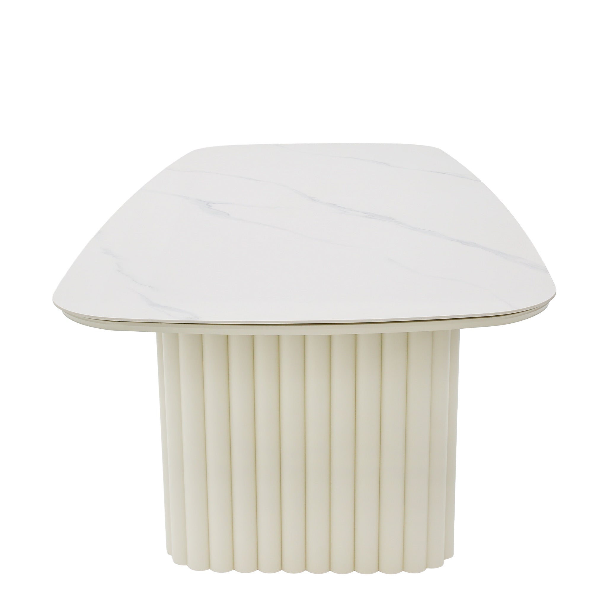 Belvano 2.4m Stone Top Outdoor Dining Table - Snow White Dining Table Kito-Core