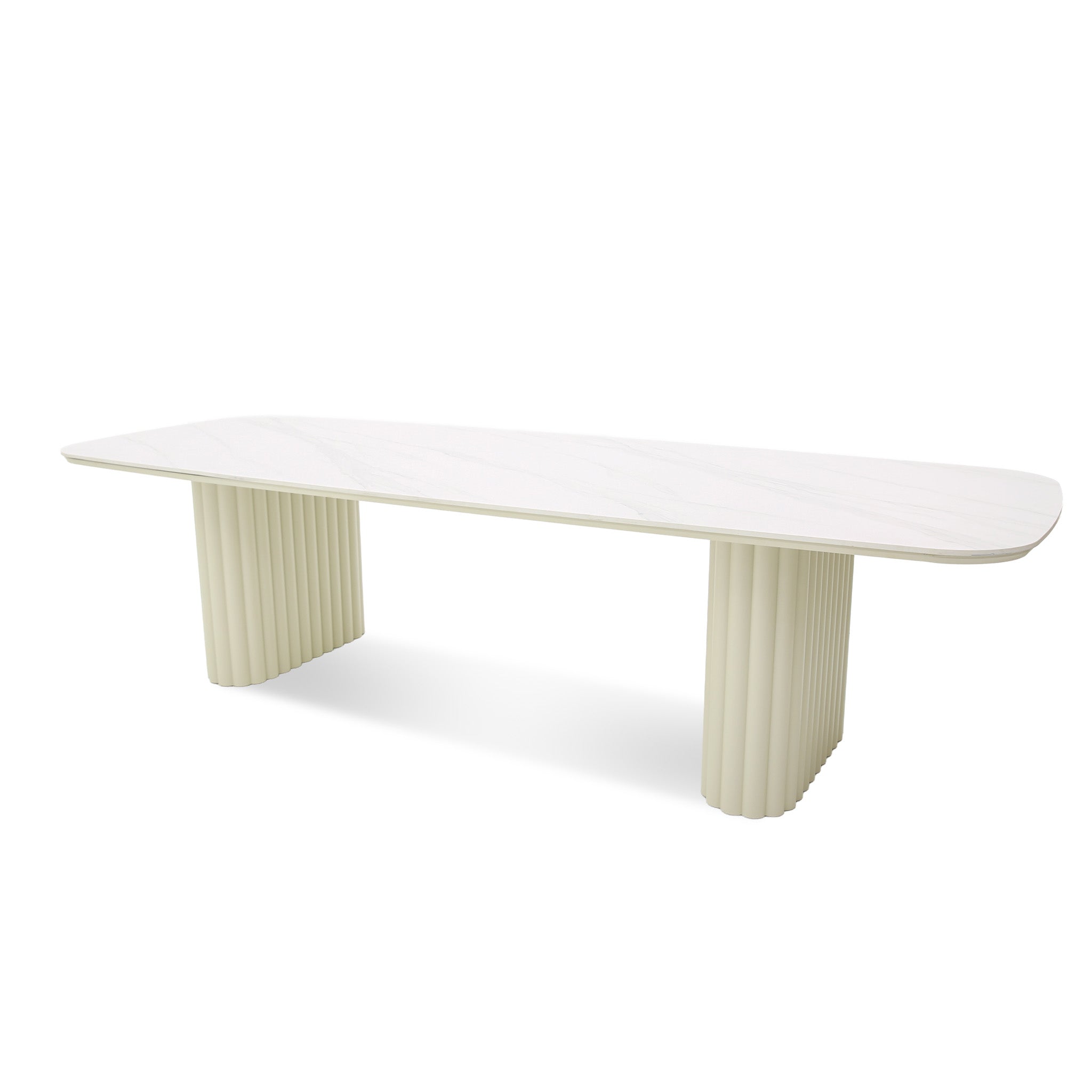 Belvano 3m Stone Top Outdoor Dining Table - Snow White Dining Table Kito-Core