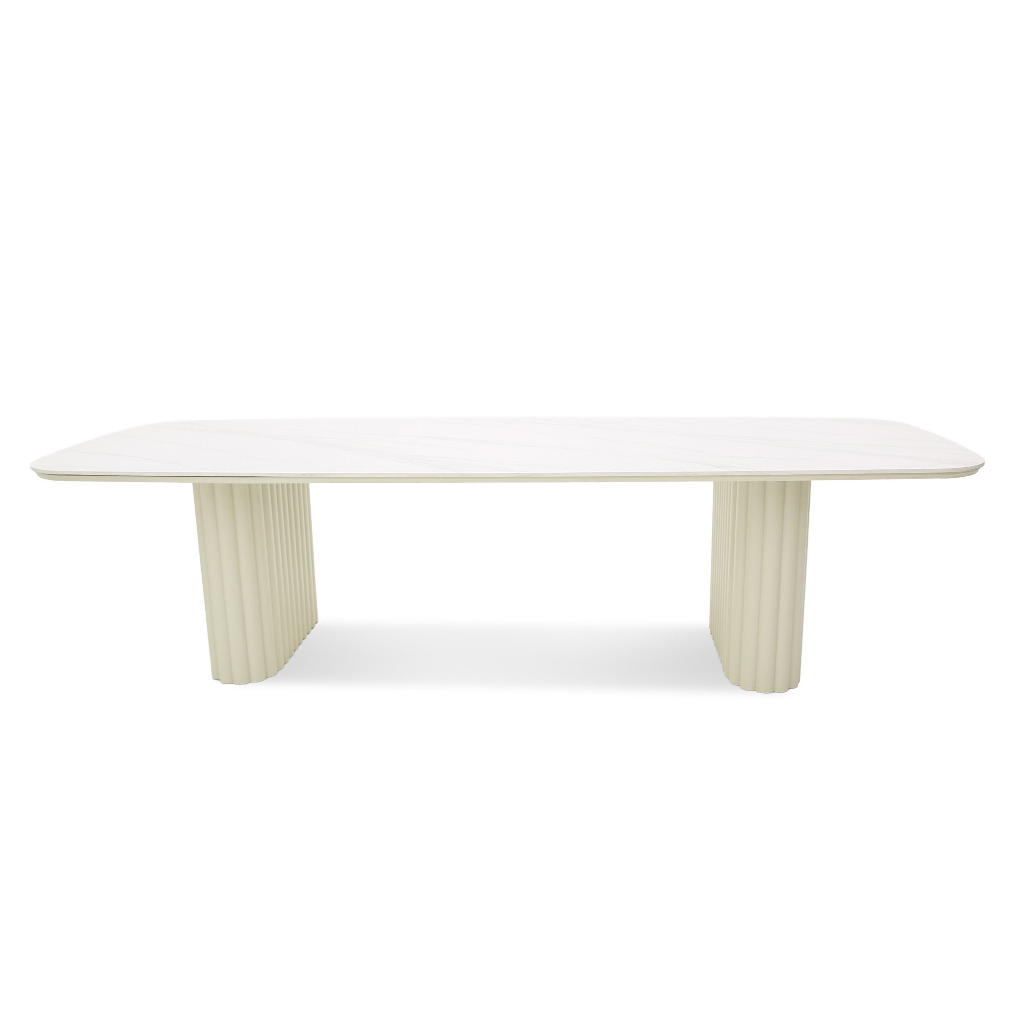 Belvano 3m Stone Top Outdoor Dining Table - Snow White Dining Table Kito-Core