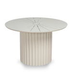 Belvano 1.2m Outdoor Round Dining Table - Cream White Dining Table Kito-Core