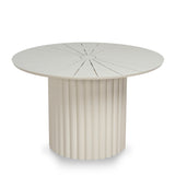 Belvano 1.2m Outdoor Round Dining Table - Cream White Dining Table Kito-Core