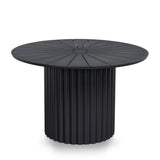 Belvano 1.2m Outdoor Round Dining Table - Sand Dark Grey Dining Table Kito-Core