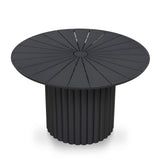 Belvano 1.2m Outdoor Round Dining Table - Sand Dark Grey Dining Table Kito-Core