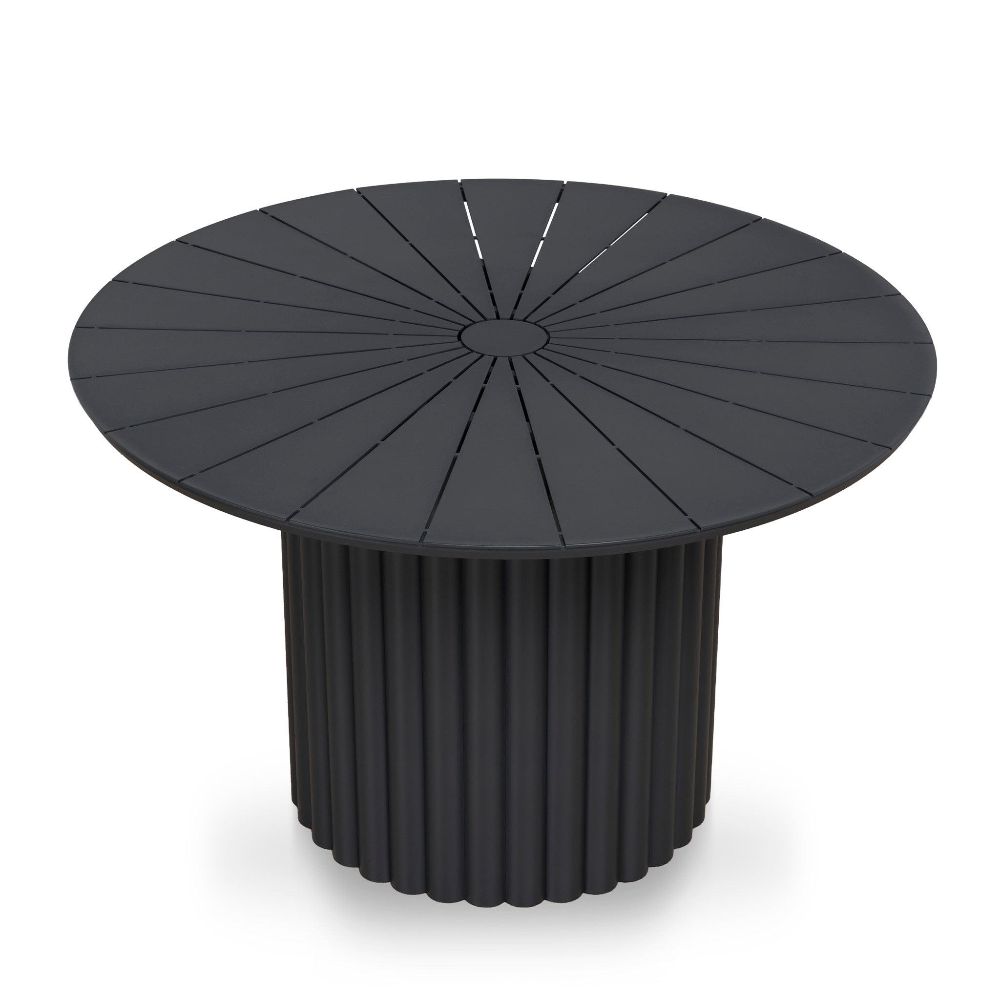 Belvano 1.2m Outdoor Round Dining Table - Sand Dark Grey Dining Table Kito-Core