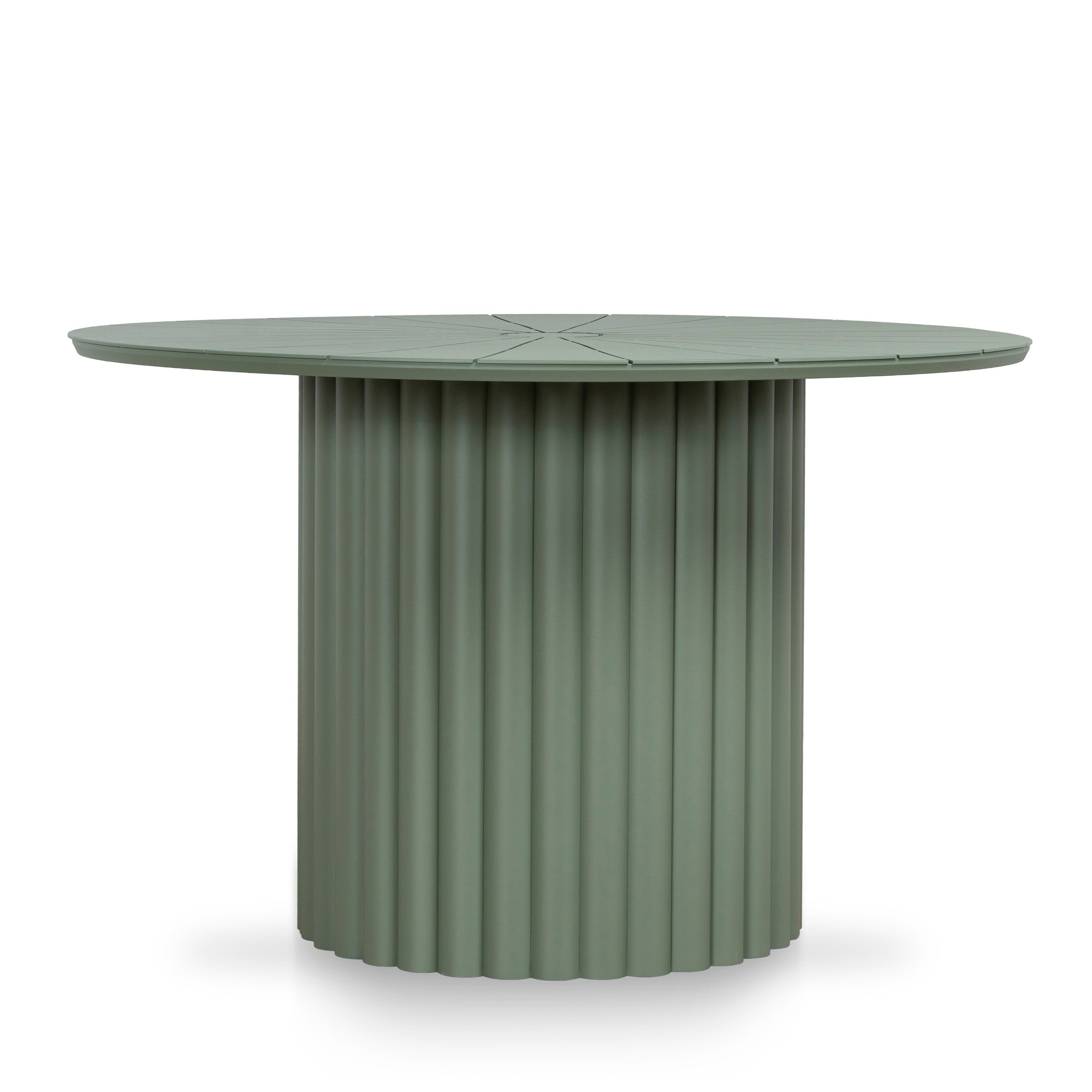 Belvano 1.2m Outdoor Round Dining Table - Sand Green Dining Table Kito-Core