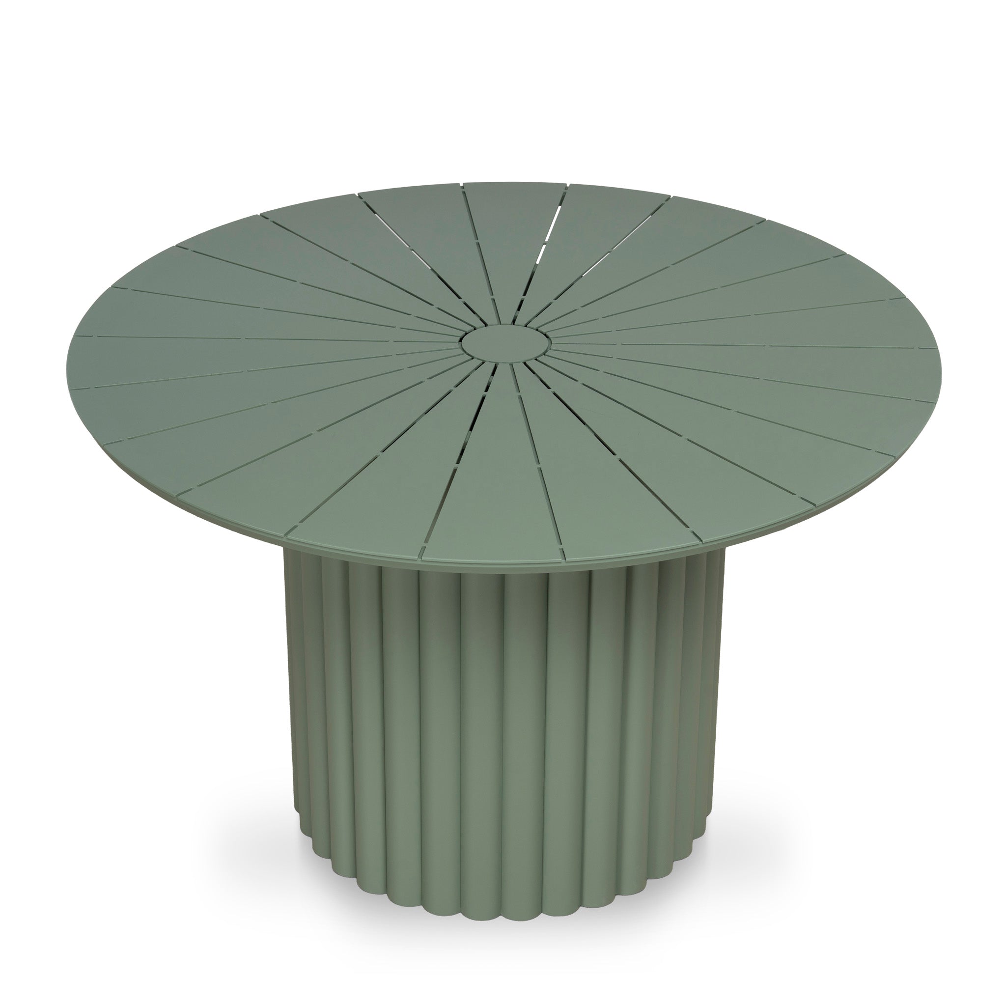 Belvano 1.2m Outdoor Round Dining Table - Sand Green Dining Table Kito-Core