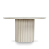 Belvano 1.4m Outdoor Round Dining Table - Cream White Dining Table Kito-Core