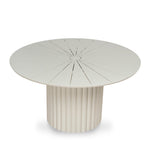 Belvano 1.4m Outdoor Round Dining Table - Cream White Dining Table Kito-Core