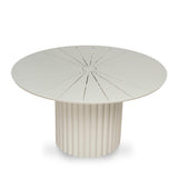 Belvano 1.4m Outdoor Round Dining Table - Cream White Dining Table Kito-Core