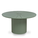 Belvano 1.4m Outdoor Round Dining Table - Sand Green Dining Table Kito-Core