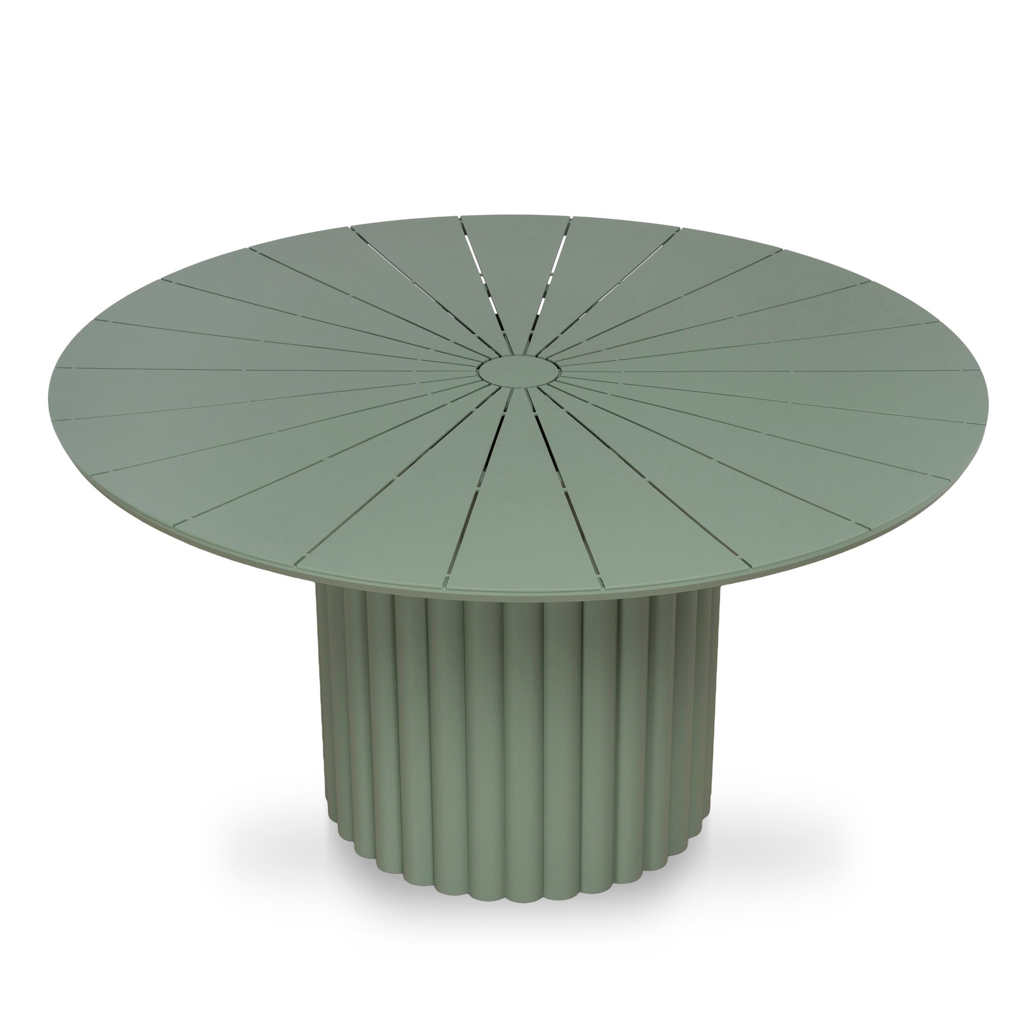 Belvano 1.4m Outdoor Round Dining Table - Sand Green Dining Table Kito-Core