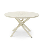 Marova 1.2m Outdoor Round Dining Table - Cream White Dining Table Kito-Core