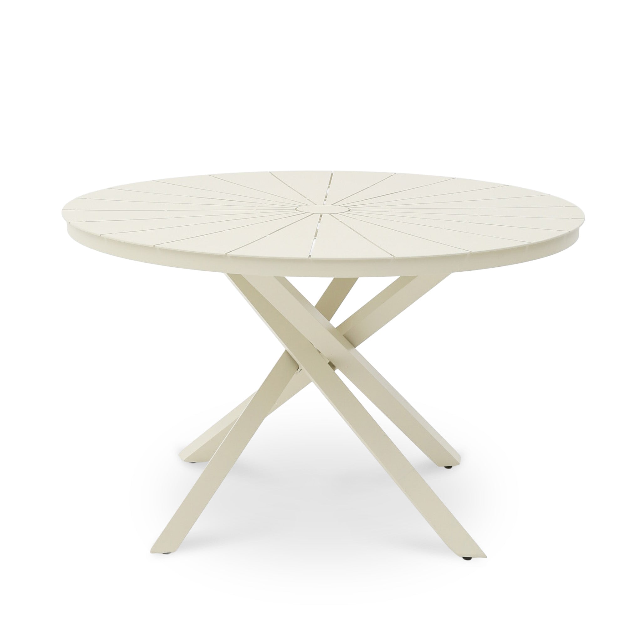 Marova 1.2m Outdoor Round Dining Table - Cream White Dining Table Kito-Core