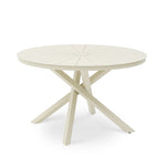 Marova 1.2m Outdoor Round Dining Table - Cream White Dining Table Kito-Core